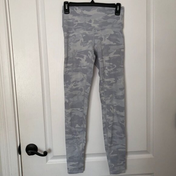 Lululemon Womens‎ Grey Camo Leggings High-Waist Full-Length Size 4 Stretch - Picture 1 of 7